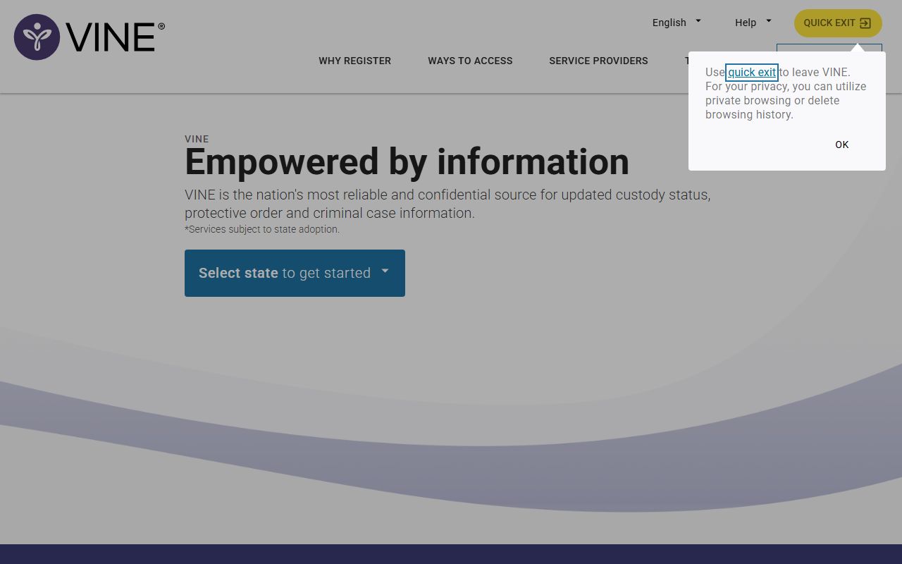 VINELink custody notification service for Bronx released inmate alerts